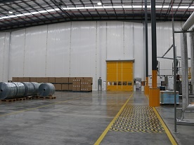 temporary warehouse separation solution with the flexwall system