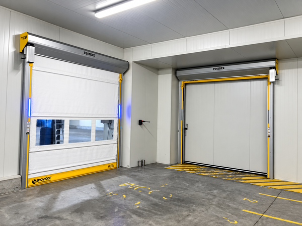 Industrial installation with twin access doors